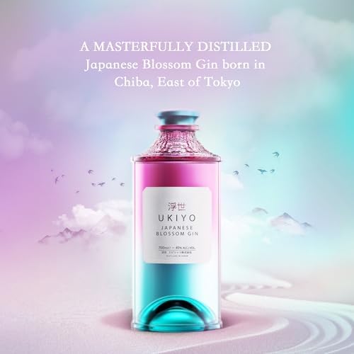 UKIYO Blossom | Japanese | Craft | Gin | Floral | Cherry Blossom, Yuzu and Sakura | Distilled with 5 native Japanese botanicals | 40% ABV | 70 cl