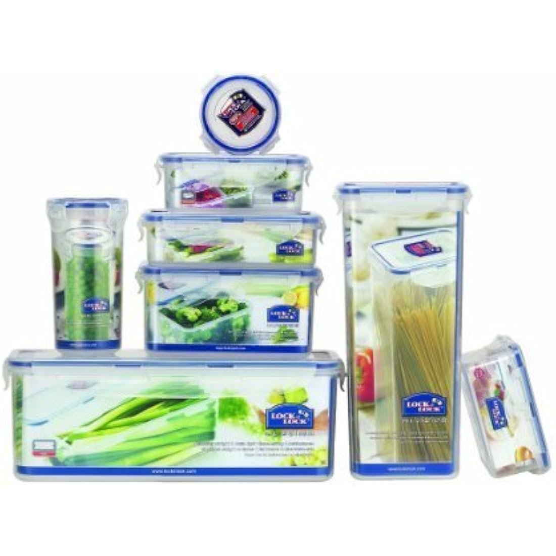 LocknLock Handy Rect. 8ltr incl. Freshness Tray (315 x 230 x 150mm), Clear/Blue