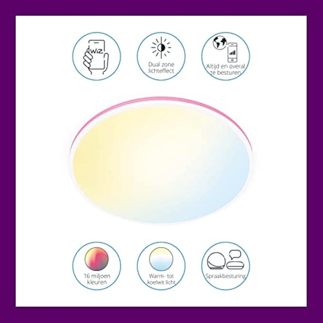 WiZ Smart Colour Arca Ceiling Light. [White], Smart LED Connected WiFi Works with Alexa, Google Assistant & HomeKit, App Control for Indoor Home Lighting, Livingroom and Bedroom