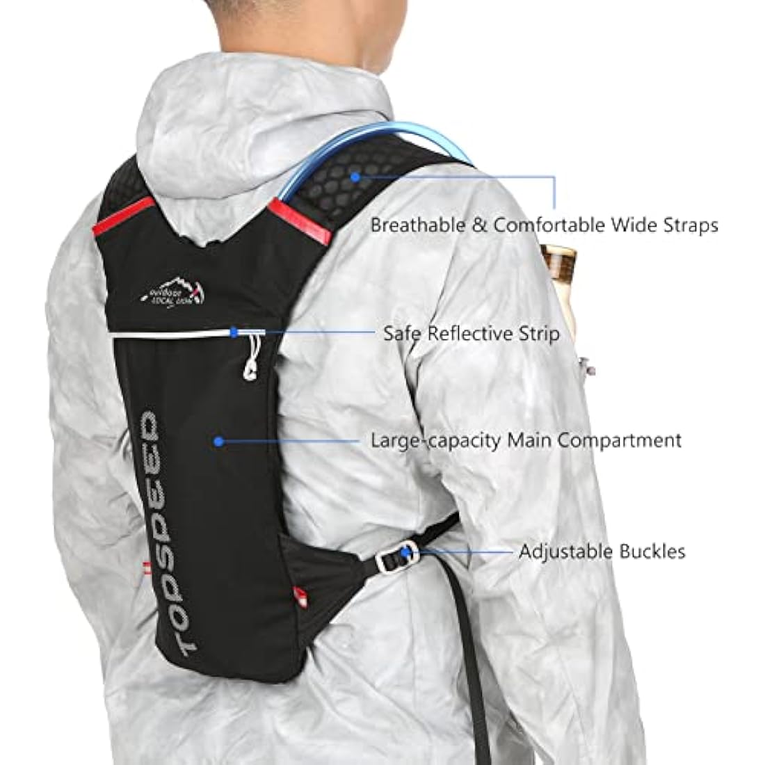 Lixada Lightweight Hydration Backpack 5L Running Backpack Hydration Backpack Waterproof and Breathable Large Capacity Outdoor Riding Backpack Lightweight for Running