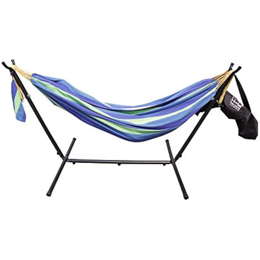 Ross James Garden Furniture, 100% Double Cotton Hammock with heavy Duty Metal Stand with over 200kg Weight Capacity (2020 Model) (Ultra Marine)
