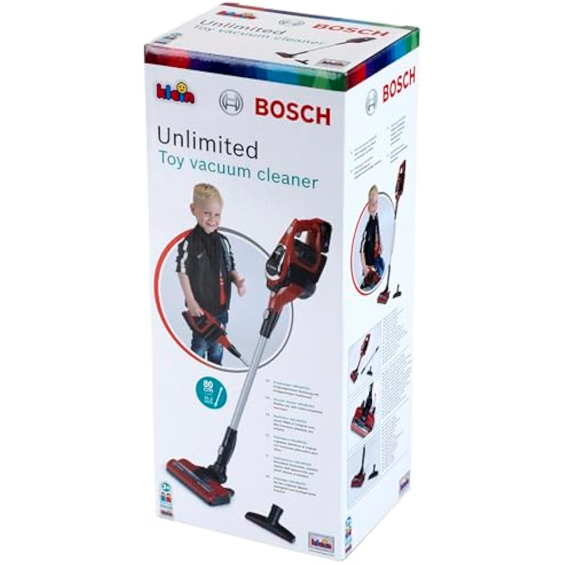 Theo Klein 6808 Bosch Unlimited vacuum cleaner I With suction and sound function I Rotatable and removable floor nozzle I Toys for children aged 3 and over
