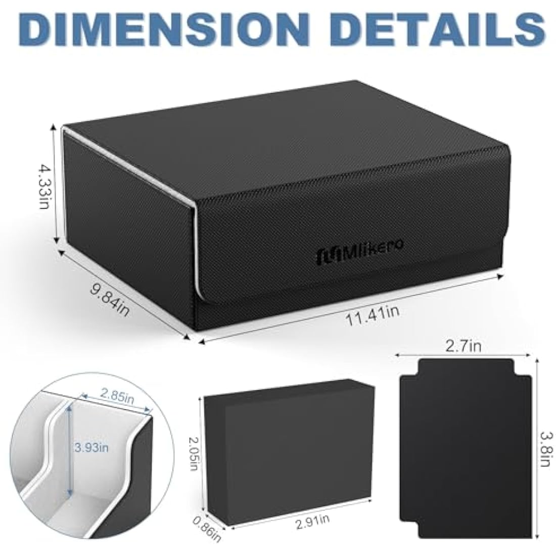 Mlikero Card Deck Case for Trading Cards 1800+, Leather Magnetic Closure Commander Storage Box Magic Card Protectors Fit for YuGiOh, MTG and Sport Cards