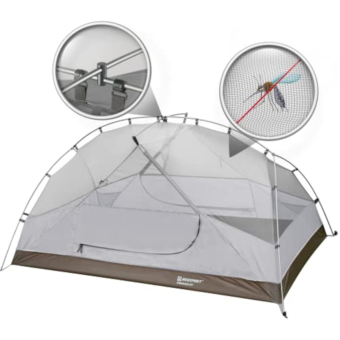 Bessport Tent 2/3 Person Camping Tent 2 Doors Ultralight Waterproof Lightweight and Easy to Build Ventilated 4 Seasons Dome Tent Suitable for Outdoor Hiking and Mountaineering