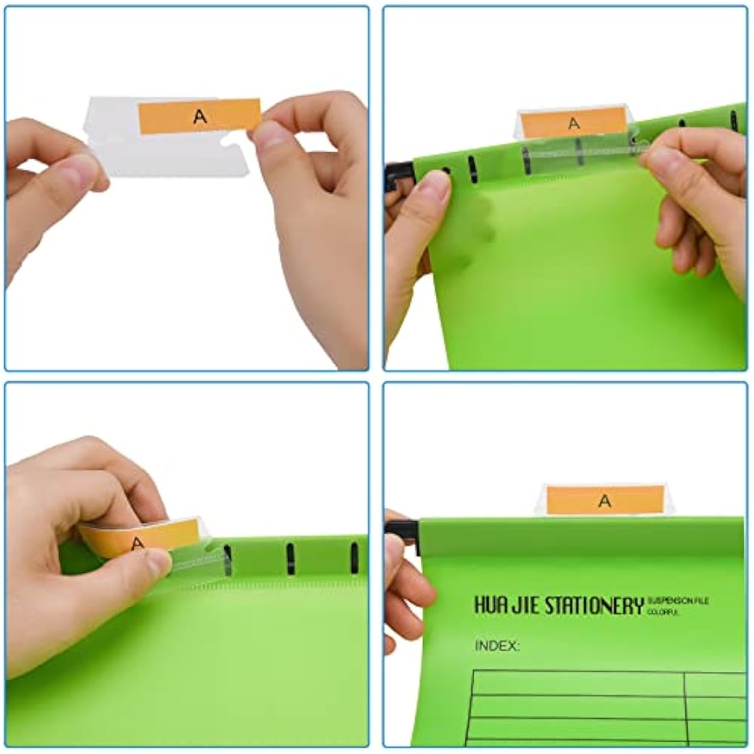 Suspension Files, MerryNine 15PCS Polypropylene Filing Cabinet Suspension Files with Tabs and Card Inserts for School Home Work Office Organization **Check Size Before Ordering ** (Green, A4)