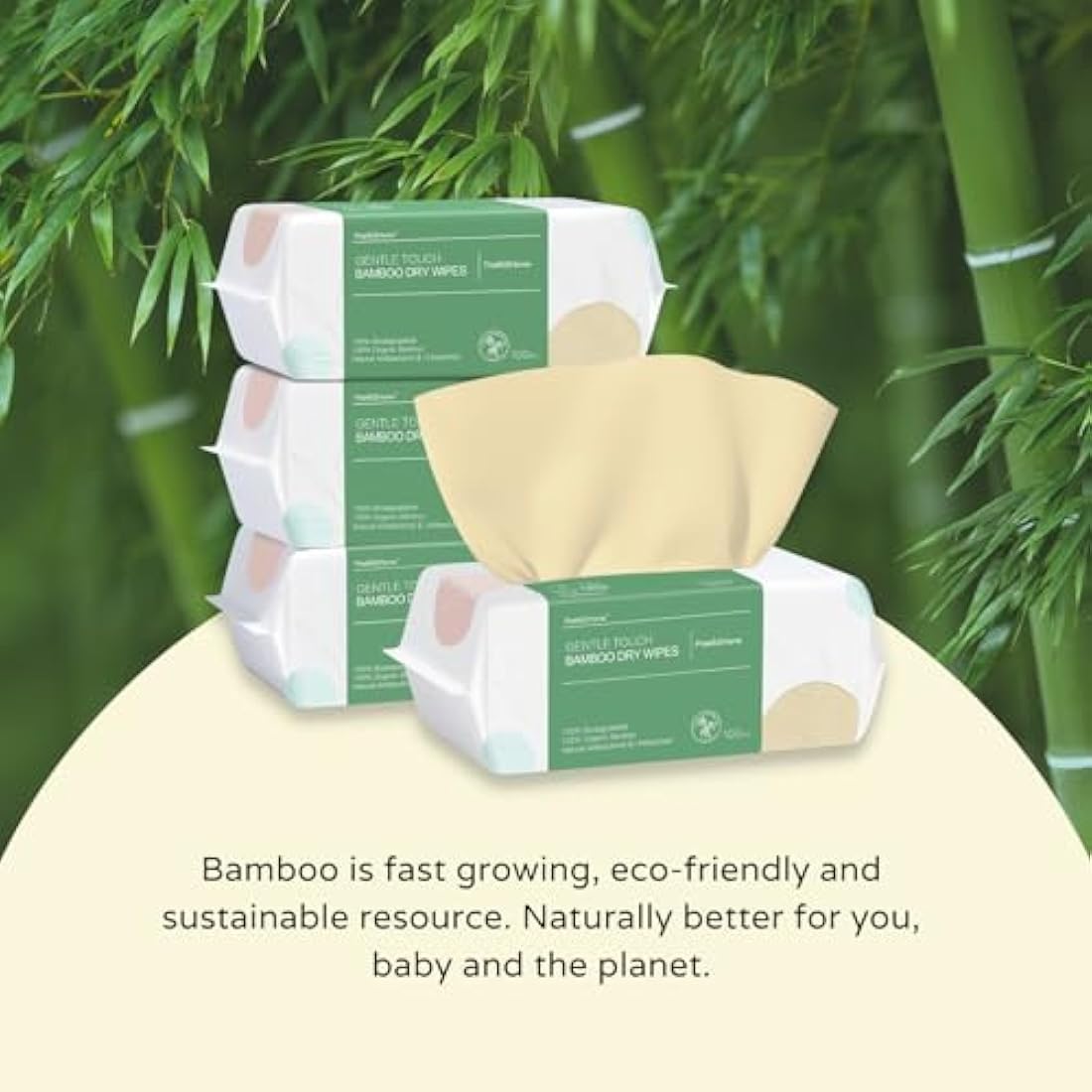 PoeticEHome Ultra-Soft 100% Pure Bamboo Dry Baby Wipes for Sensitive Skin - Unscented & Unbleached Facial Tissue Cloths, Hypoallergenic, 2X Softer Than Cotton - Wet or Dry Use, 400 Count