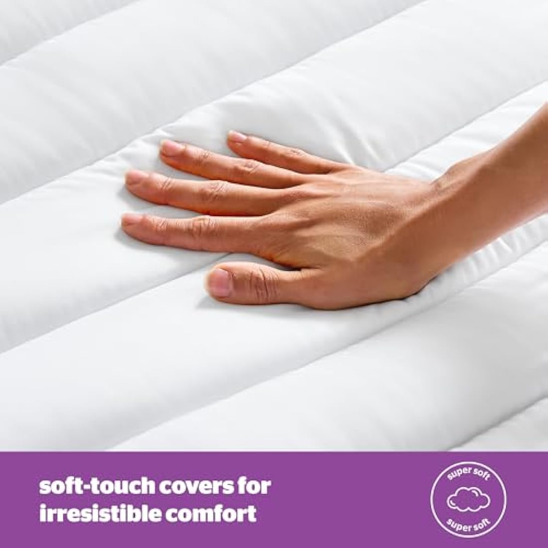 Silentnight Deep Sleep Mattress Topper King Size Bed - Soft Supportive Comfortable Durable Bed Topper with Easy Fit Elasticated Straps - Hypoallergenic and Machine Washable - King - 200x150cm