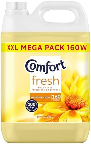 Comfort Fresh Sunshiny Days Fabric Conditioner Softener with Motion-Activated Fragrance Technology 100 Days of Freshness 160 washes (4.8 L)