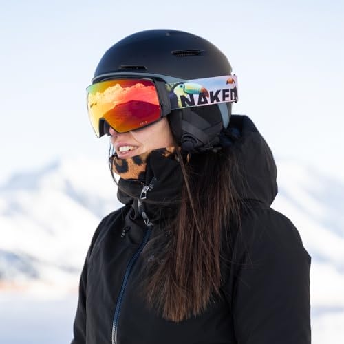 NAKED Optics Ski Goggles Men Ski Goggles Women Snowboard Goggles (Storm Tucan, Includes Bad Weather Lens)