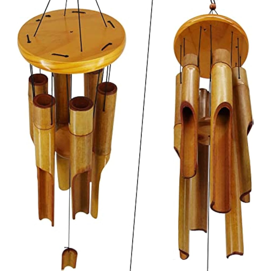 Bamboo Wind Chimes Outdoor,Wooden Wind Chimes with Melody Deep Tone,30" Classic Zen Garden Windchime for Relaxation, Grace.Home Décor for Patio, Garden or Indoor