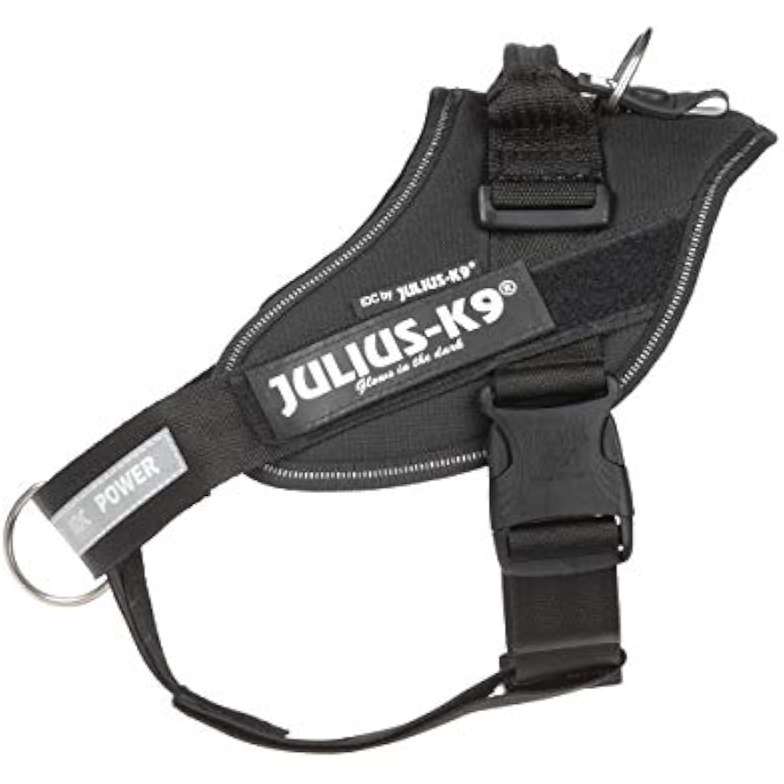 Julius-K9, IDC Powerharness, Dog Harness with Front Control Y-Belt, Black, Size: M/0