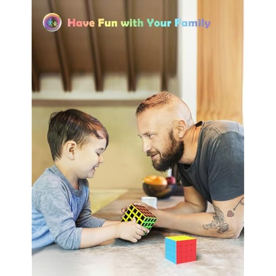 ROXENDA Speed Cube, Magic Puzzle Cube Super-durable Carbon Fiber Sticker with Vivid Colors for Kids (4x4x4)