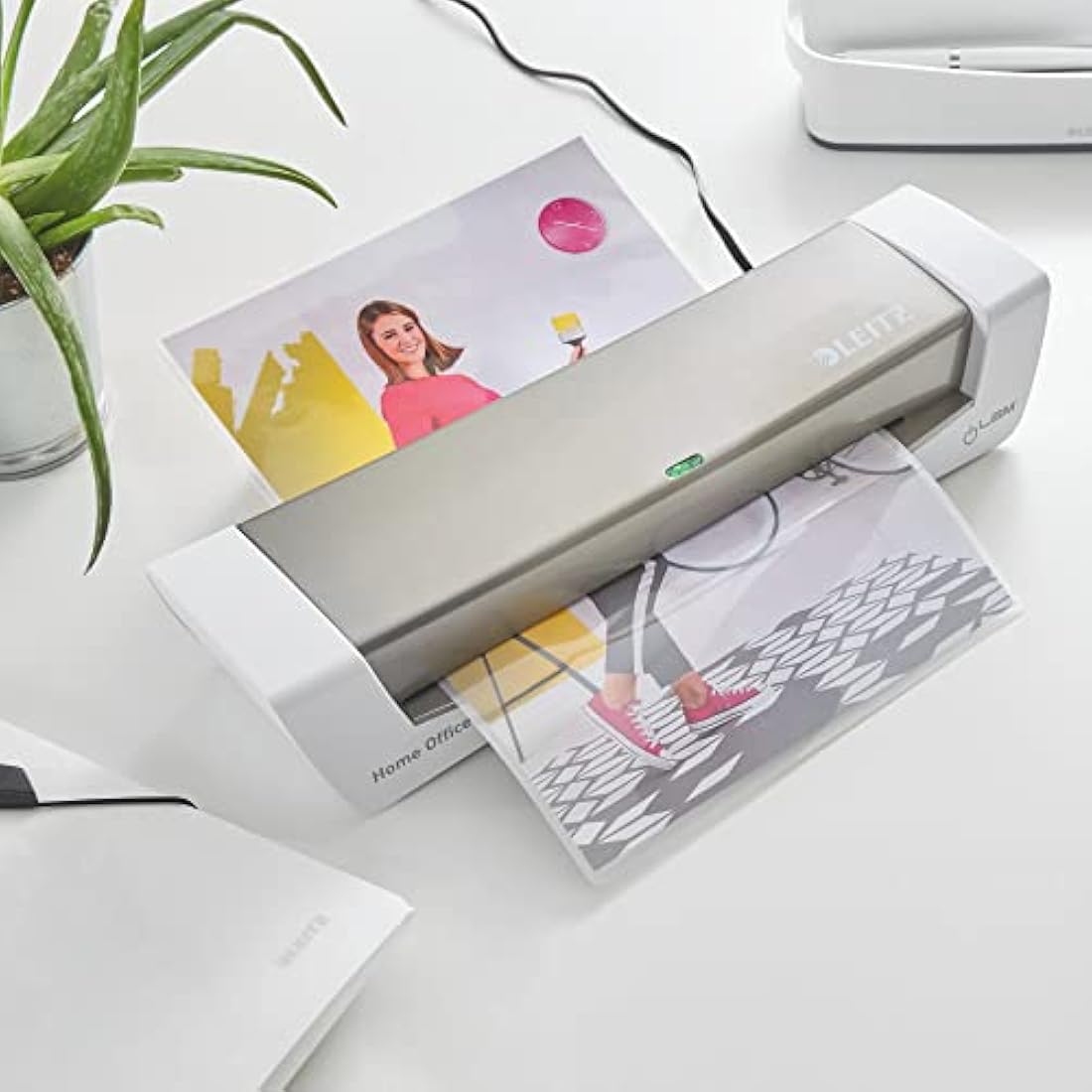 Leitz 73681089 iLam A4 Laminator, Ideal for Home Office - Metallic Dark Grey