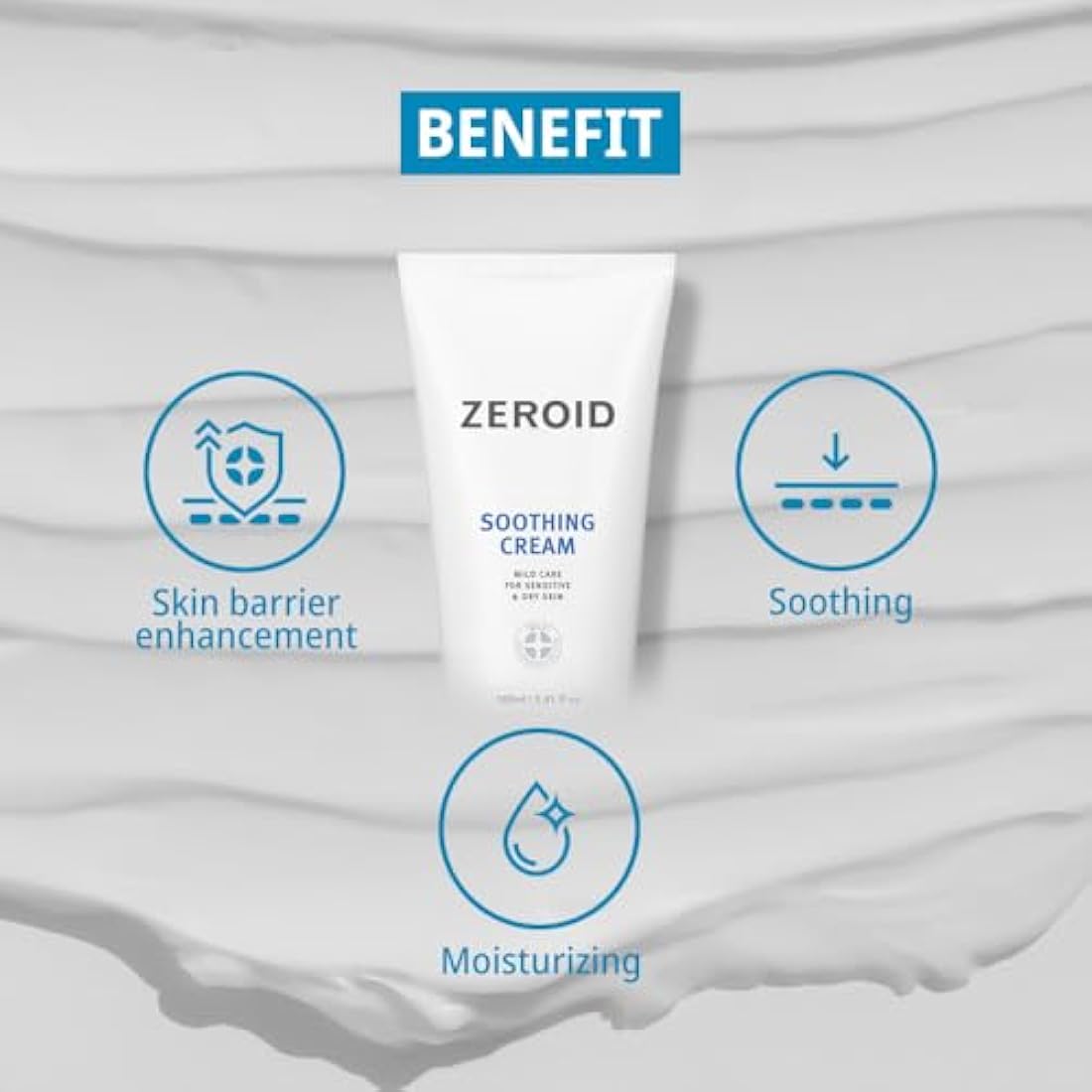 ZEROID Soothing Cream | Korean Dermocosmetic | Professional Care | K-Beauty | Soothing | Calming | 2.7 Fl Oz (80ml)