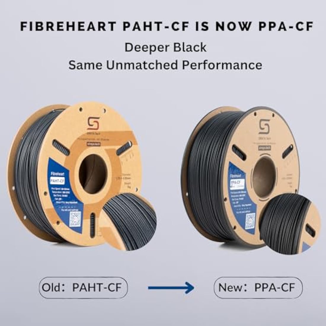 Siraya Tech Fibreheart PPA-CF 3D Printing Filament: Industrial-Grade Carbon Fiber Nylon, Superior Strength & Heat Resistance PAHT-CF (1kg, Black)