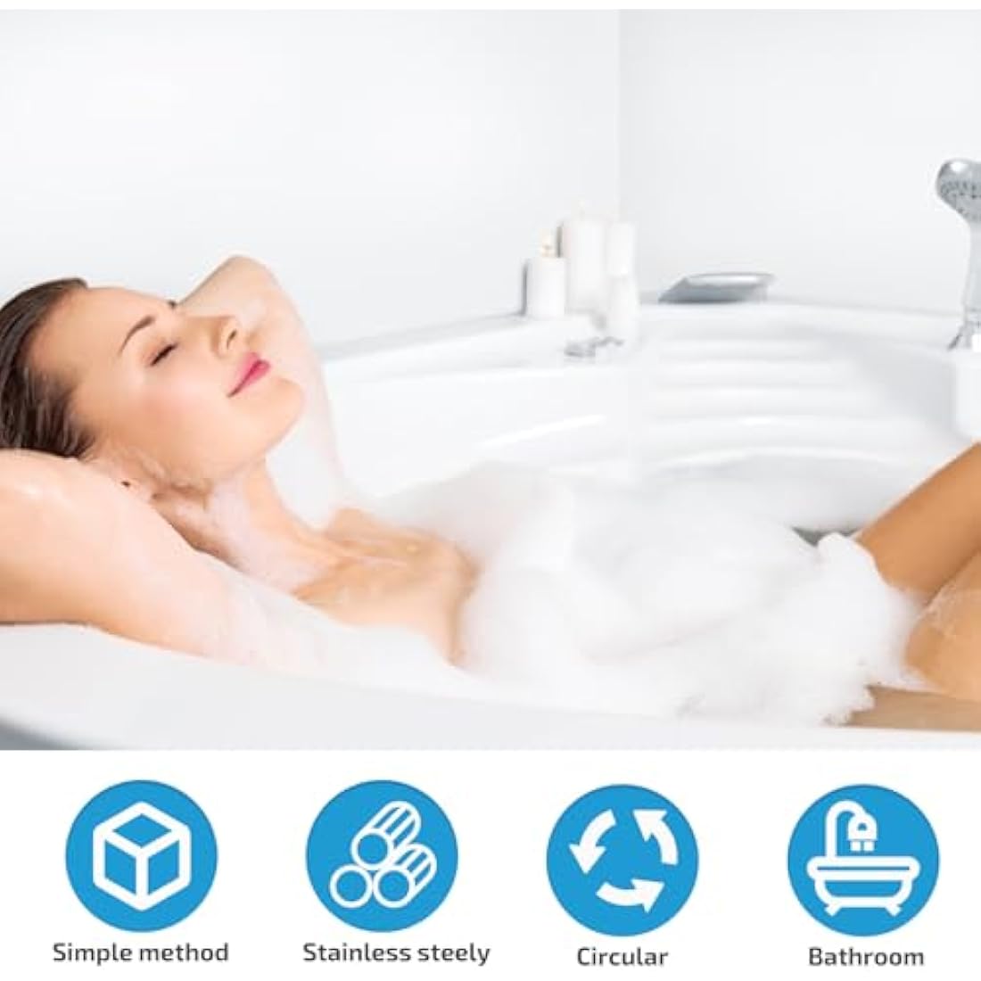 Cabilock Stainless Steel Bathtub Tray Stretchy Anti Slip Bathtub Tray Over Bath Tub Racks for Shower Bath Phone Pad Book Holder Silver