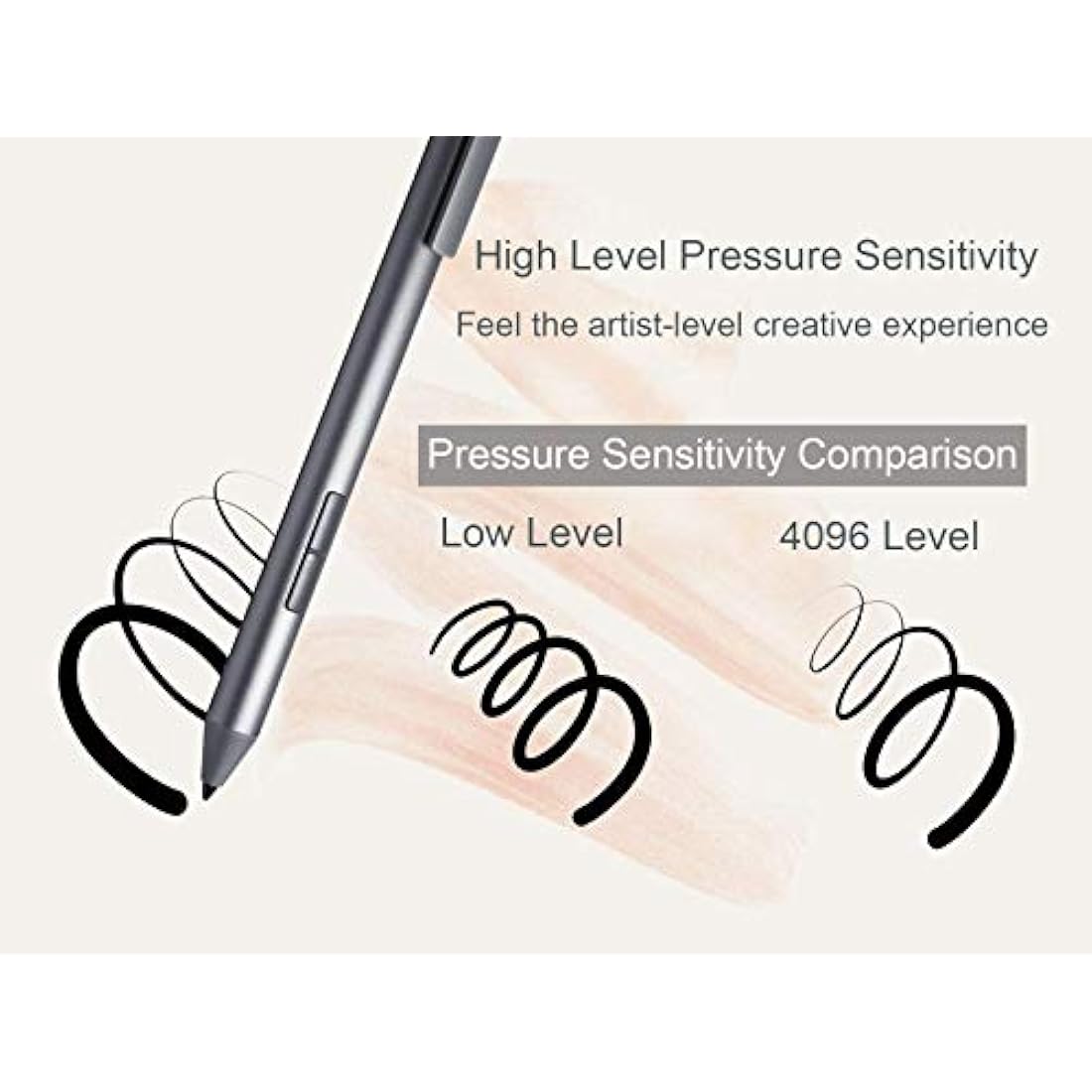 LAZARITE M Pen Grey, Active Stylus for Microsoft Surface, Lenovo Flex 5/14, Yoga 7i/9i, Hp Envy x360/Pavilion x360/Spectre x360, 4096 Pressure Sensitivity, Palm Rejection, Tilt Support