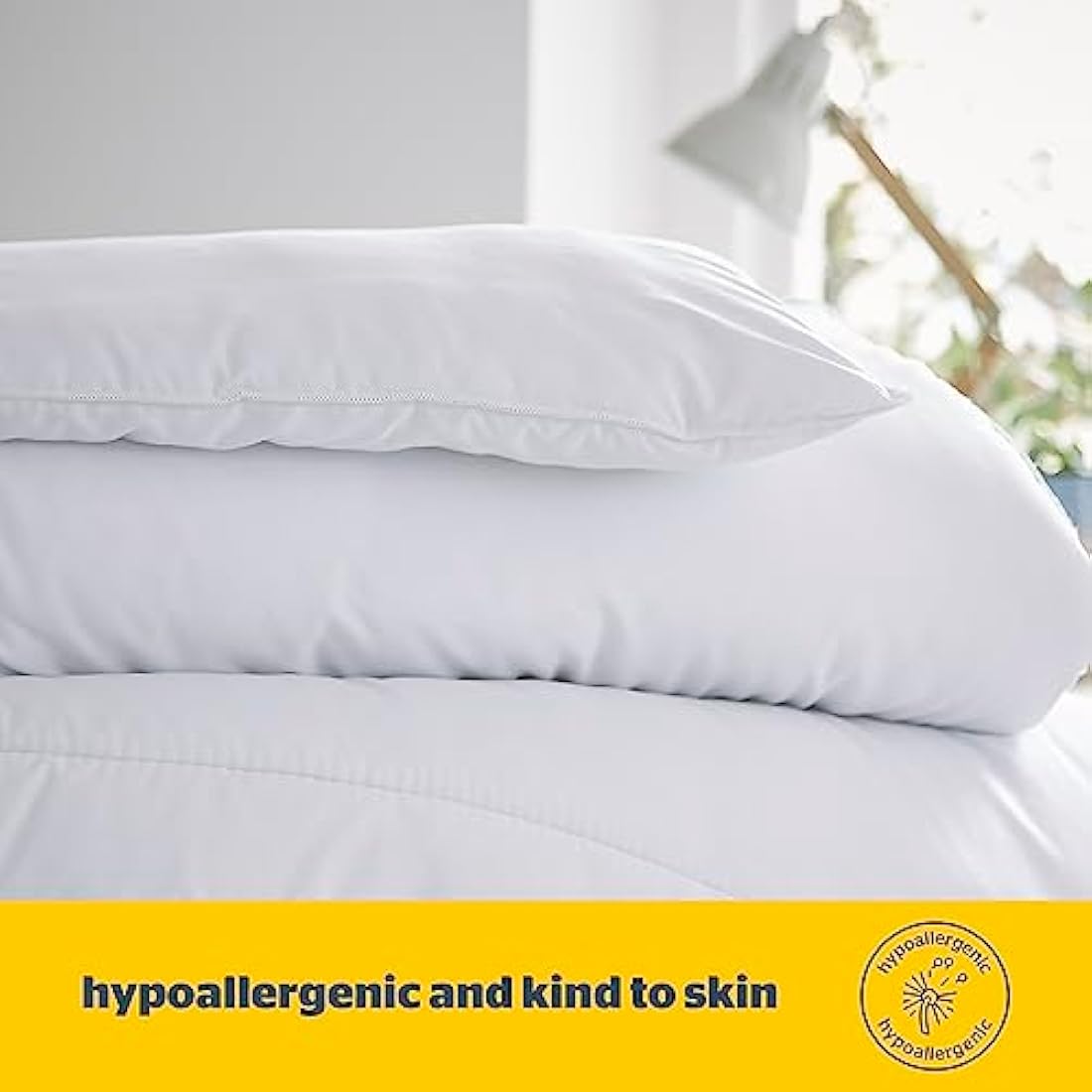 Silentnight Cooler Summer King Size Duvet 4.5 Tog – Lightweight Hypoallergenic and Machine Washable Summer Duvet Quilt – King Size (Package may vary), White
