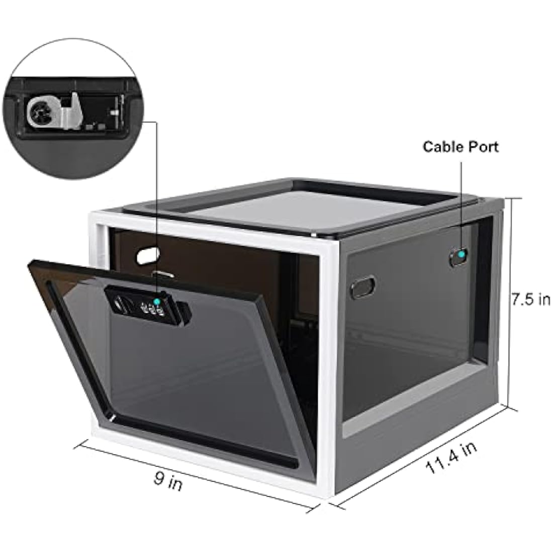 Lalifebuss Medicine Lock Box, Medication Lockable Container for Refrigerator Food Safe Locking LockerTablet Phone for Kitchen Home School and Office Safety