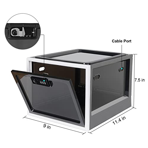 Lalifebuss Medicine Lock Box, Medication Lockable Container for Refrigerator Food Safe Locking Locker Tablet Phone for Kitchen Home School and Office