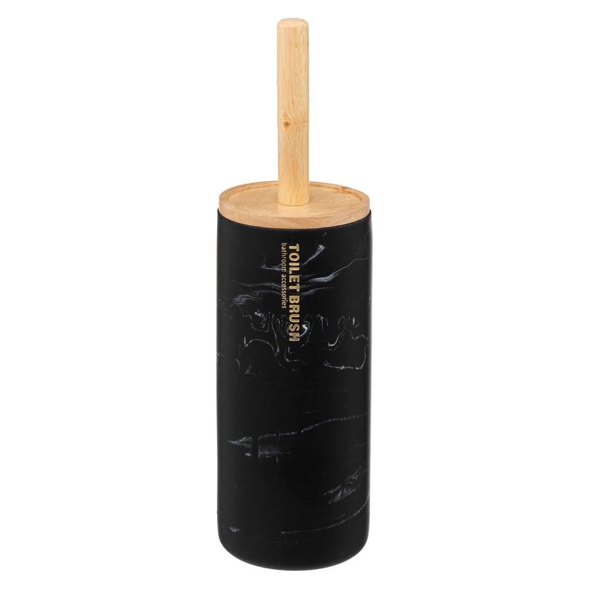 Five Simply Smart Marble Effect Toilet Brush, Plastic, Black, 10.5 x 38 cm