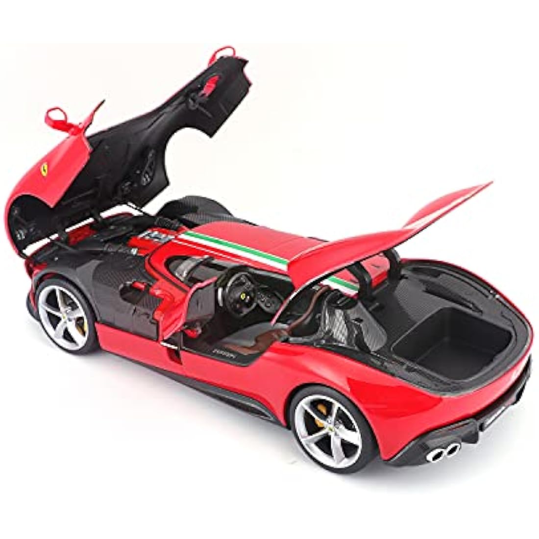 Bburago FERRARI SIGNATURE MONZA SP-1 Super Car – 1:18 Scale – Incredibly Detailed Die-Cast Replica Collectible Model Vehicle, Red