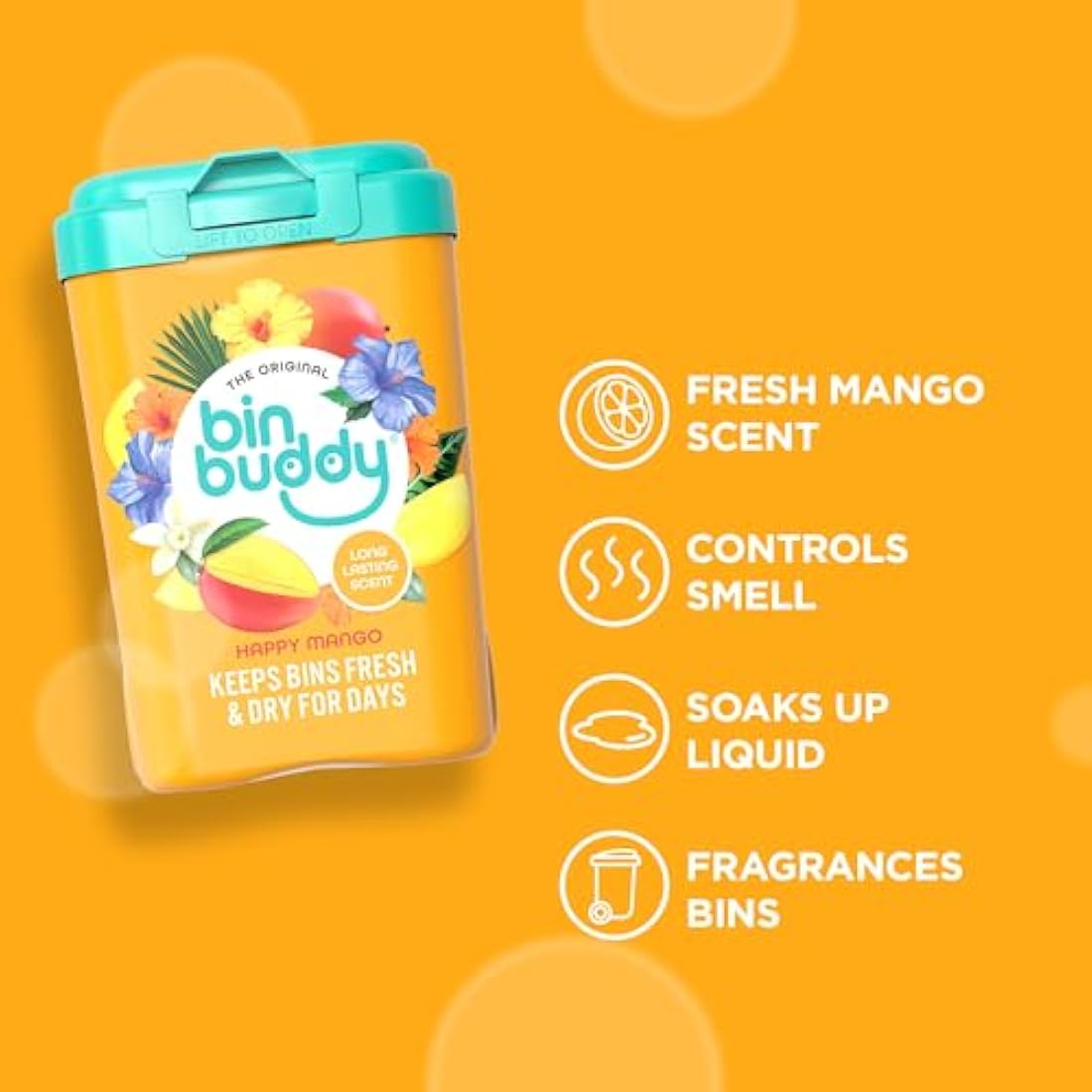 Bin Buddy Surf's Up Bin Freshener Powder 450g, Pack of 3 – Leaves Your Bin Smelling Great – Suitable for Indoor Kitchen, Bathroom, Food Waste Bins and Outdoor Wheelie Bins