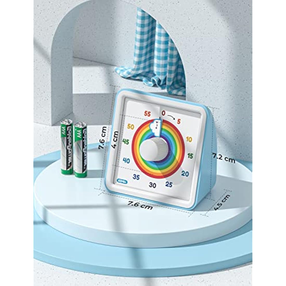 LIORQUE Visual Timer for Kids, 60 Minute Visual Countdown Timer for Classroom Teaching Cooking, Kids Time Management Tools with Silent Operation & Rainbow Pattern Design