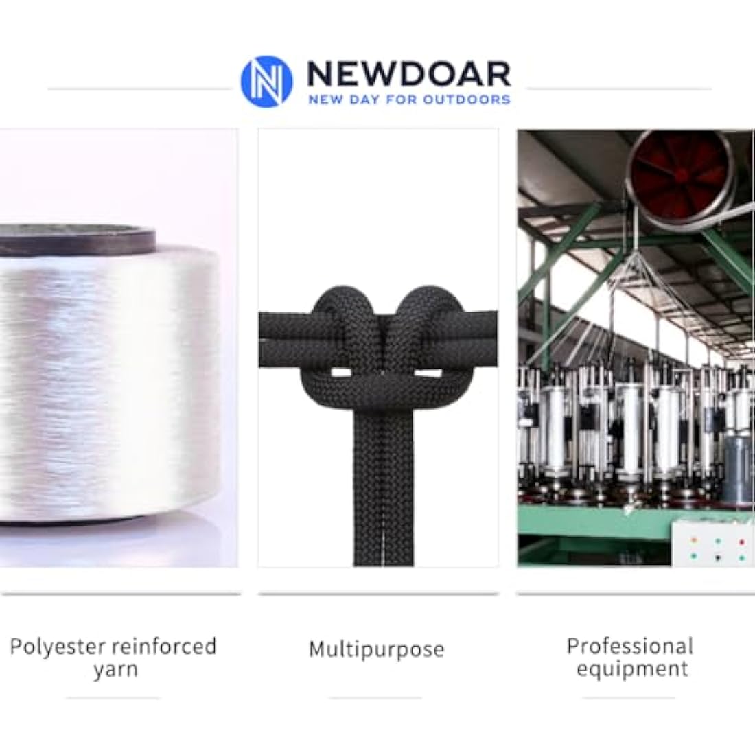 NewDoar Outdoor Rope 14KN/18KN 8mm/10mm High Strength Accessory Cord Rope Double Braid Multifunctional Cord for Camping, Hiking, Fishing, Hauling Loads, Hammocks,Tents