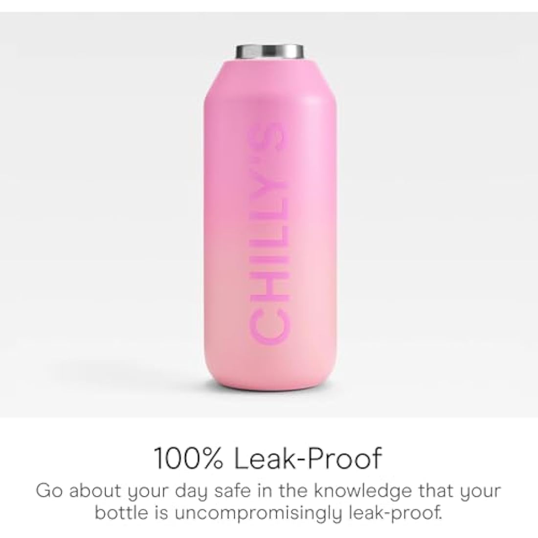 Chilly's Series 2 Flip Water Bottle with Sports Lid, Telescopic Straw and Nylon Carry Loop - Easy Flip Lid, Straw Cleaning Brush Included