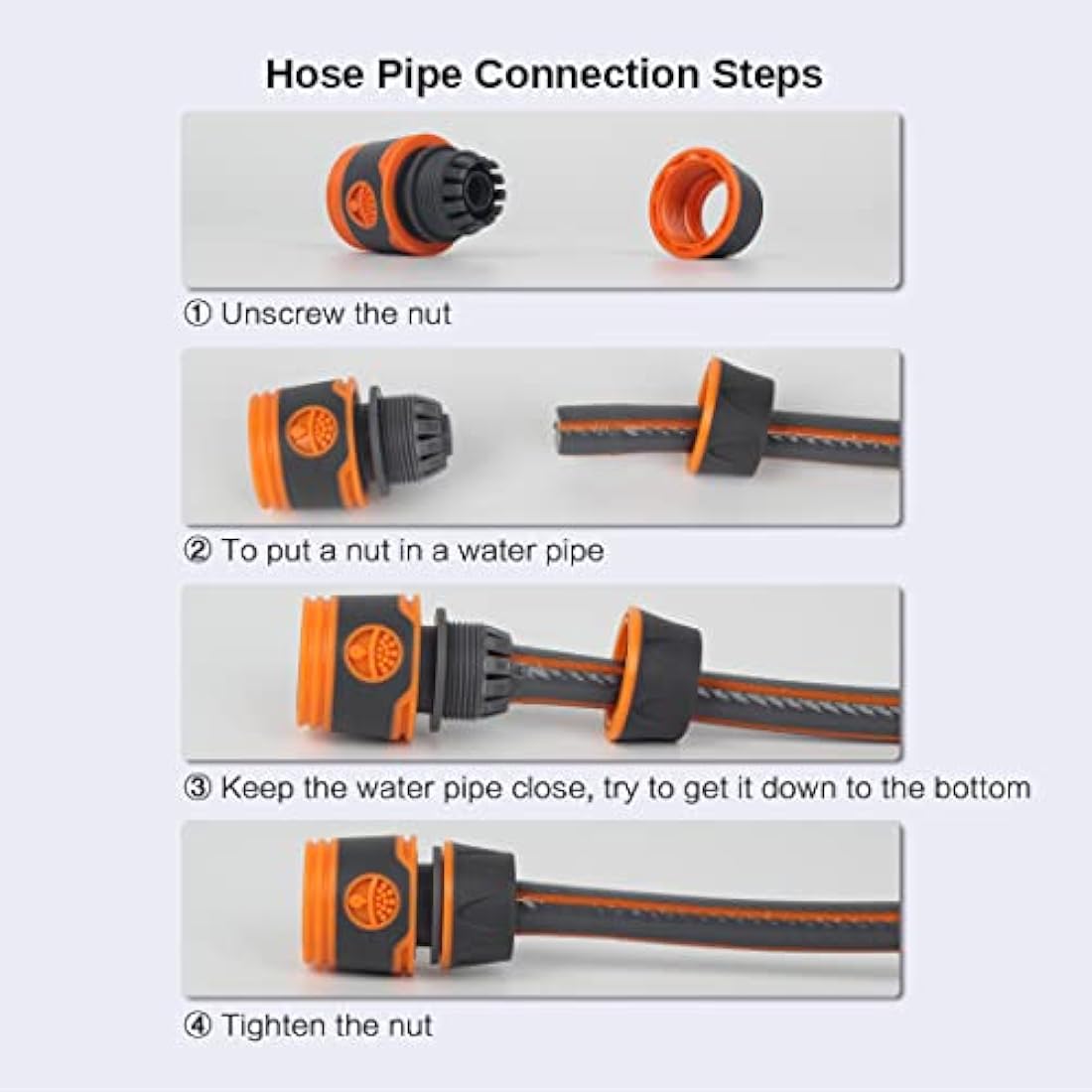 Garden Hose Connector for Hose Pipe, Outside Tap to Hose Connector Fittings Set - Quick Connector, Tap Adapter for Tap 3/4''&1/2'' 2 in 1
