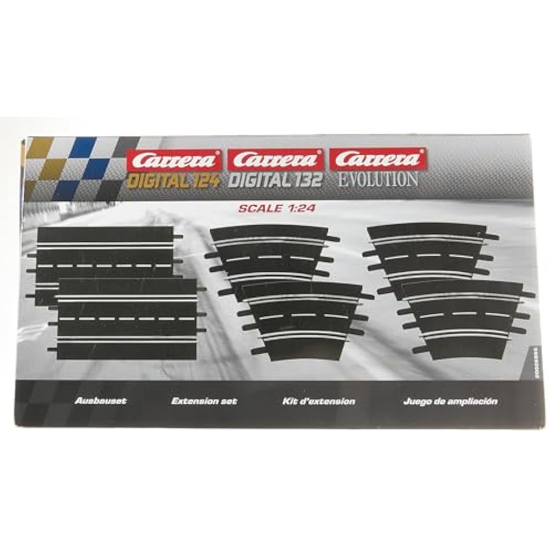Carrera Evolution 20026955 Extension Set (2 straights, 4 Curves 1/30°), Black