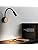 Ouglres Reading Wall Lamp 2pcs, LED With Switch, Industrial Wood and Black, 360° Swivel Goose-Neck Bed Light, for Bedroom, Hallway, Bathroom, Hotels, 3000k