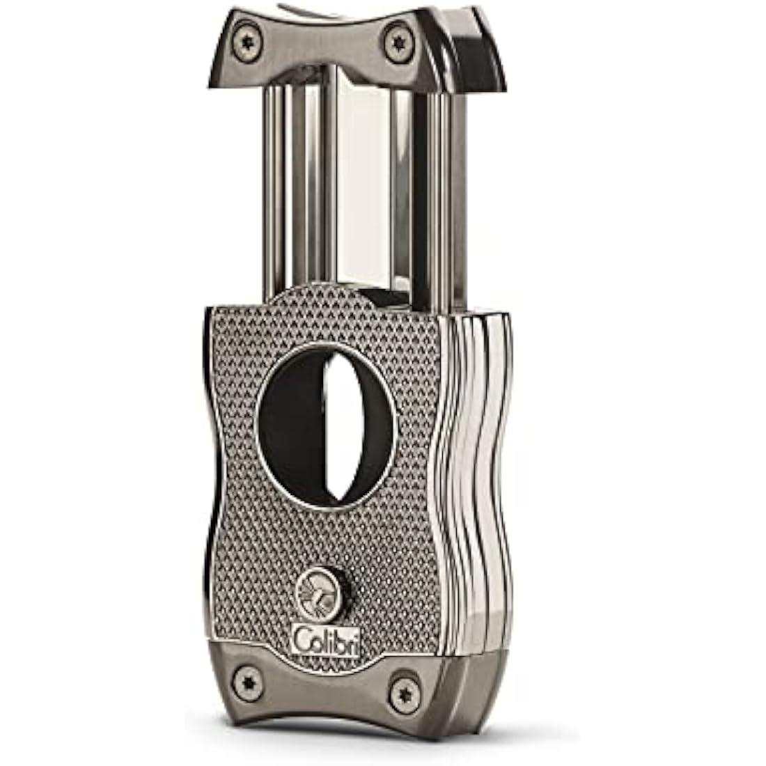Colibri SV-Cut Cigar Cutter| Black/Chrome/Gunmetal/Rose Gold |Spring Loaded Release | Deep 7mm V Cut and up-to 3mm Straight Cut | Up-to 68 Ring Gauge Cigars | Ergonomic Design (Gunmetal)