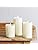 Lights4fun Set of 3 Ivory Dripping Wax TruGlow® Battery LED Flameless Pillar Candles with Timer