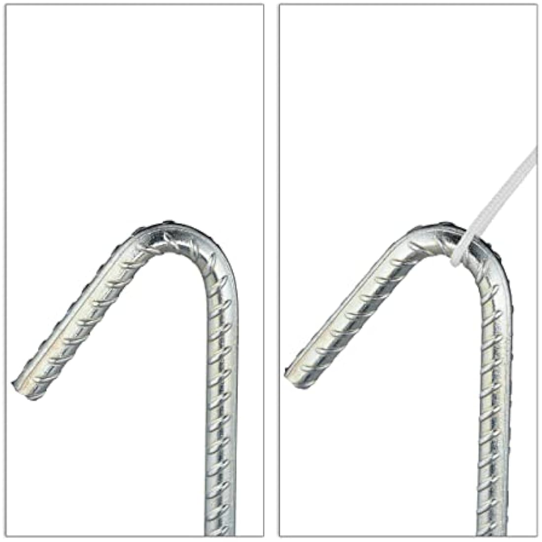 Relaxdays XL Set Of 10 Ground Anchors, Extremely Solid Ground Anchors, Tent Accessory; 39 cm, Galvanized Steel, Silver