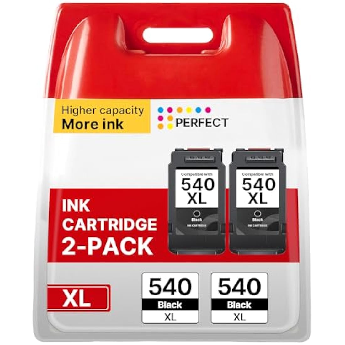 PG-540XL 540XL Ink Cartridges Black Replacement for Canon 540 Ink Cartridges XL PG540XL PG540 PG-540 for Canon Pixma TS5150 MG3600 MG3650S TS5151 MG3650 MG4250 MX475 TS5100 MG3250 MG4200(2-Black)