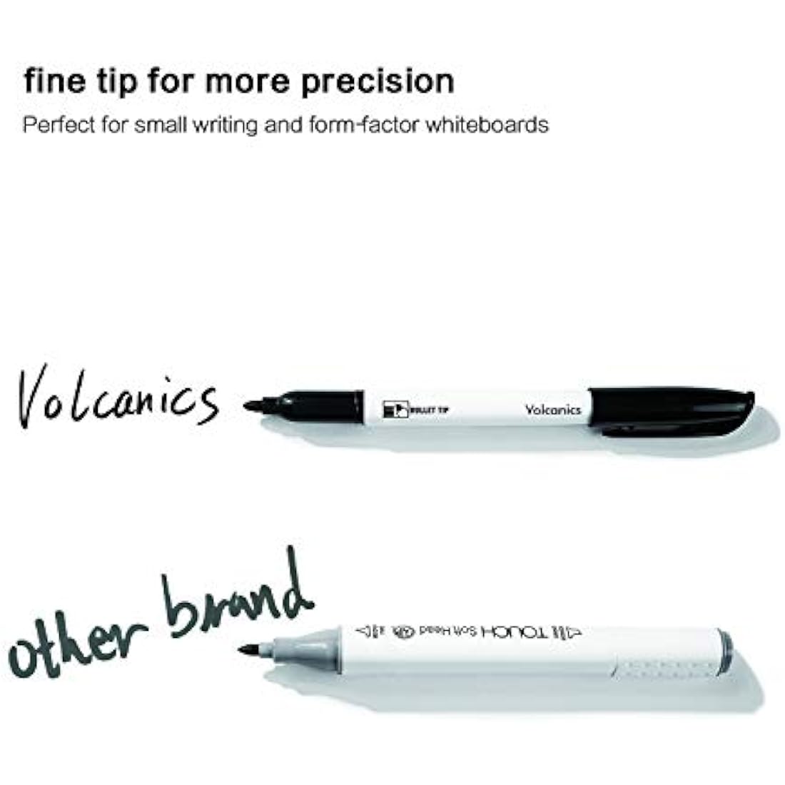 Volcanics Black Whiteboard Pens Dry Erase Marker with Low Odour Fine Tip Pack of 30