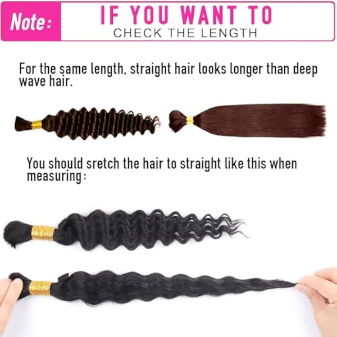 Sexycat Deep Curly Human Braiding Hair for Boho Braids 2 Bundles 16 Inch 100g，#1B Natural Black Water Wave Bulk Human Hair for Micro Braiding Wet and Wavy Bundles Hair Extensions