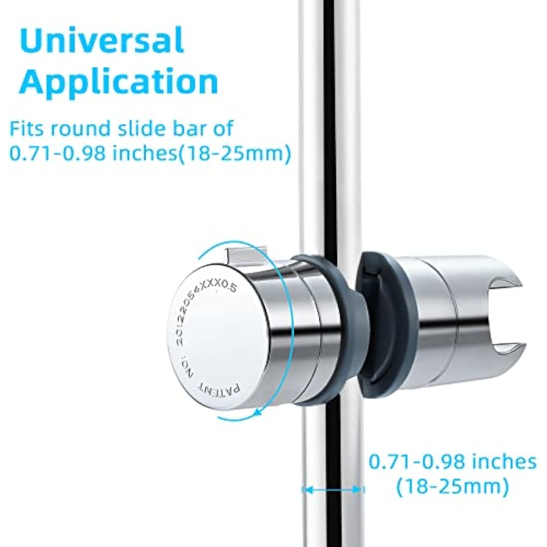 BBLIKE Shower Head Holder - 19-22mm ABS Adjustable Shower Holder Bracket, Universal Shower Head Holder Replacement for 18-25mm Slide Rod, Shower Head Accessories Parts, Chrome Plated