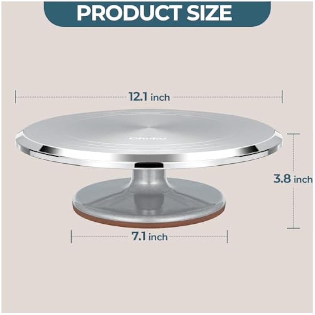 Ohuhu Cake Turntable, 12 Inch Cake Decorating Turntable, Aluminium Alloy Cake Rotating Stand, Cake Turn Table for Baking Cake Decoration, Gift for Baking Enthusiast