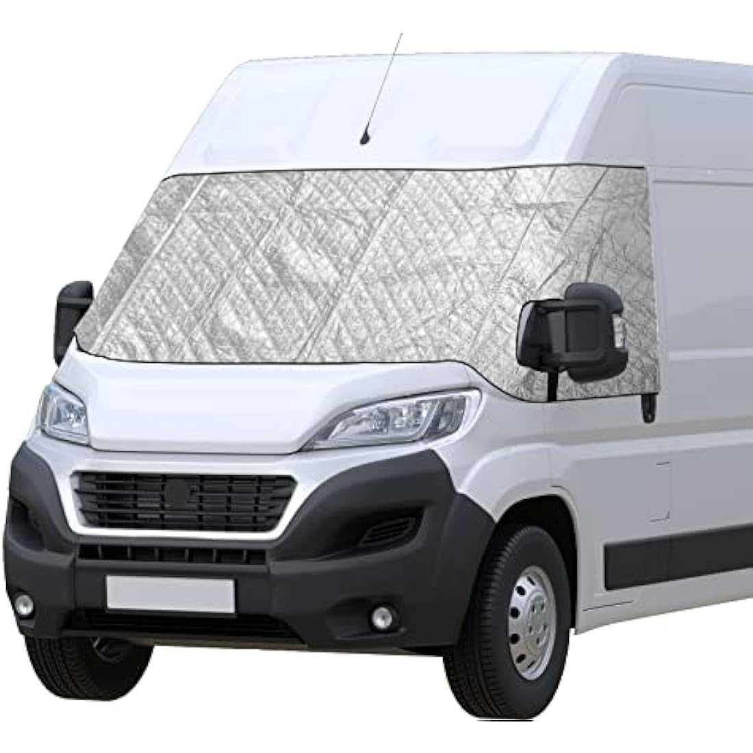 CICMOD Windscreen Cover Front Window Sunshade External Thermal Screen Wrap Cover for Fiat Ducato Peugeot Boxer Motorhome - Silver