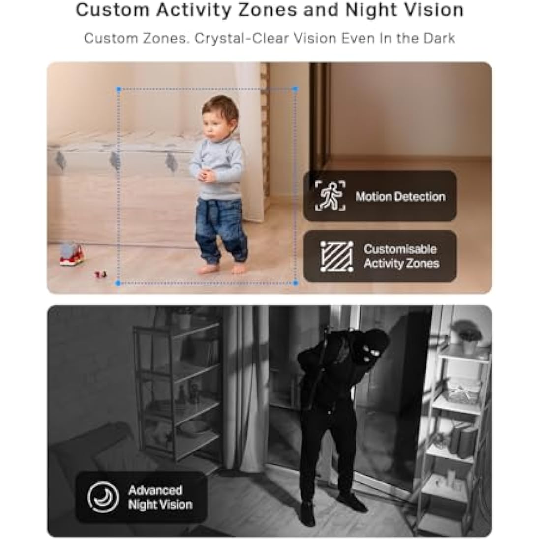 Tapo TC70 Pan/Tilt Indoor Camera House Security Camera, Dog Camera, No Monthly Fee, AI Detection, WiFi Camera, Baby Camera Monitor, 1080p Full HD, 360° View, Night Vision, Works with Alexa & Google