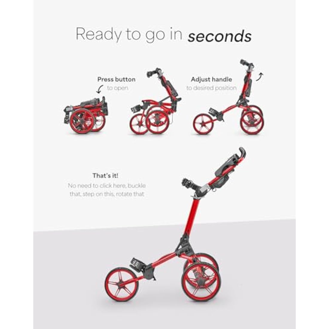 Caddytek CaddyLite Compact Semi-Auto Folding and Unfolding Golf Push Cart