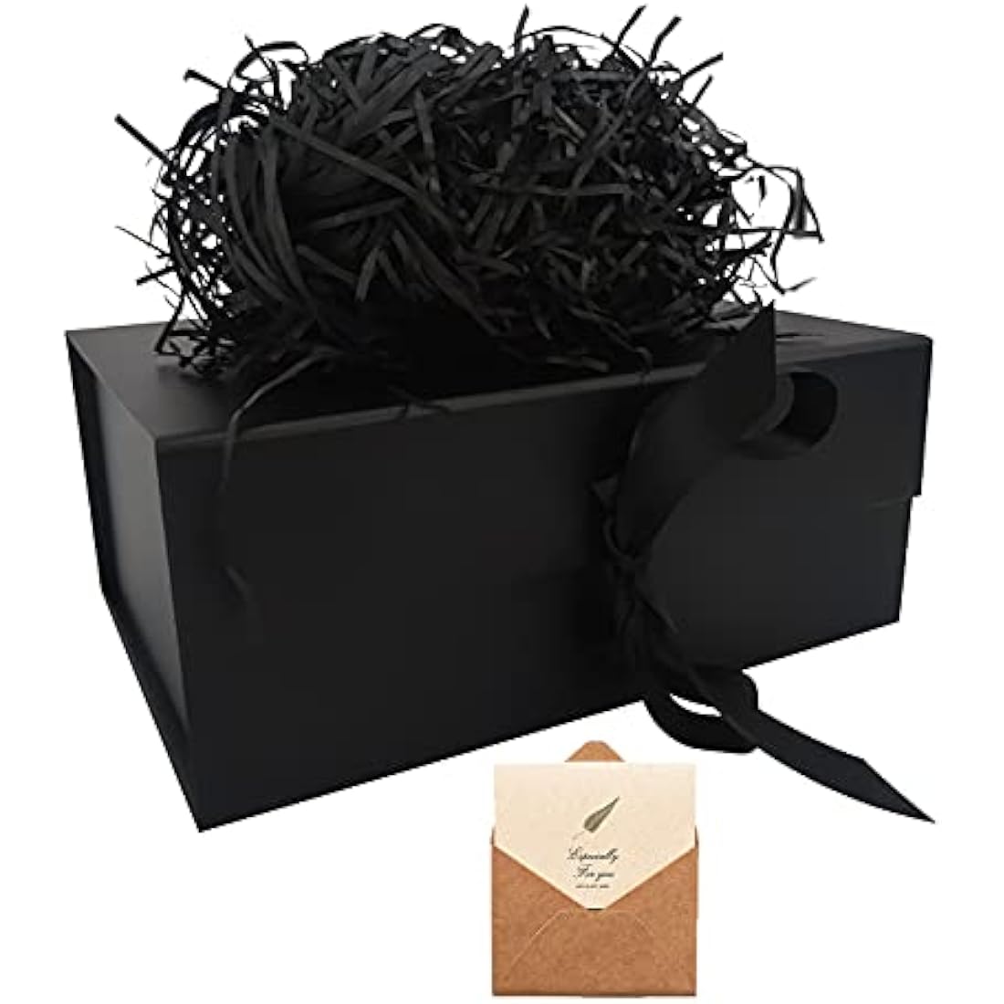 Black Gift Box 23.5 x17 x10 cm, Gift Box with Magnetic Lids and Silk Ribbon Specially Designed for Present Birthdays, Holidays, Anniversaries Gift Packaging