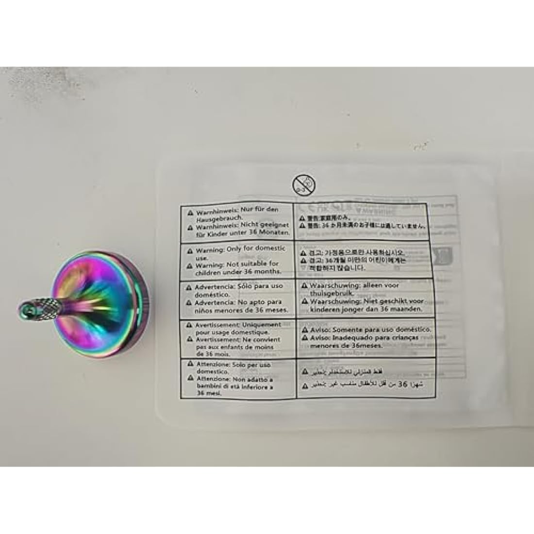 LOQATIDIS Precision Metal Spinning Top, Stainless Steel Spinner, Desktop EDC Toy Gyro for Adults, Perfect Balance, Easy to Use, Kill Time Efficiently, Spin Long Time Exceed 5 Minutes (Iridescent)