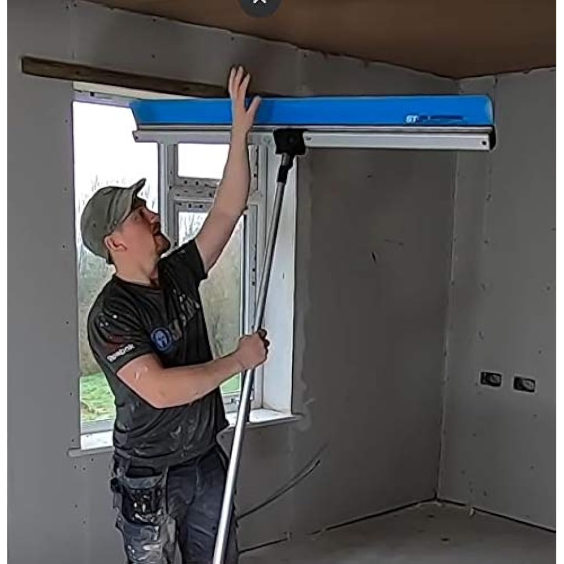 OX Speedskim Plaster Skimming Finishing Rule - SF 450mm I Stainless Steel Flex Blade & Extruded Aluminium Handle