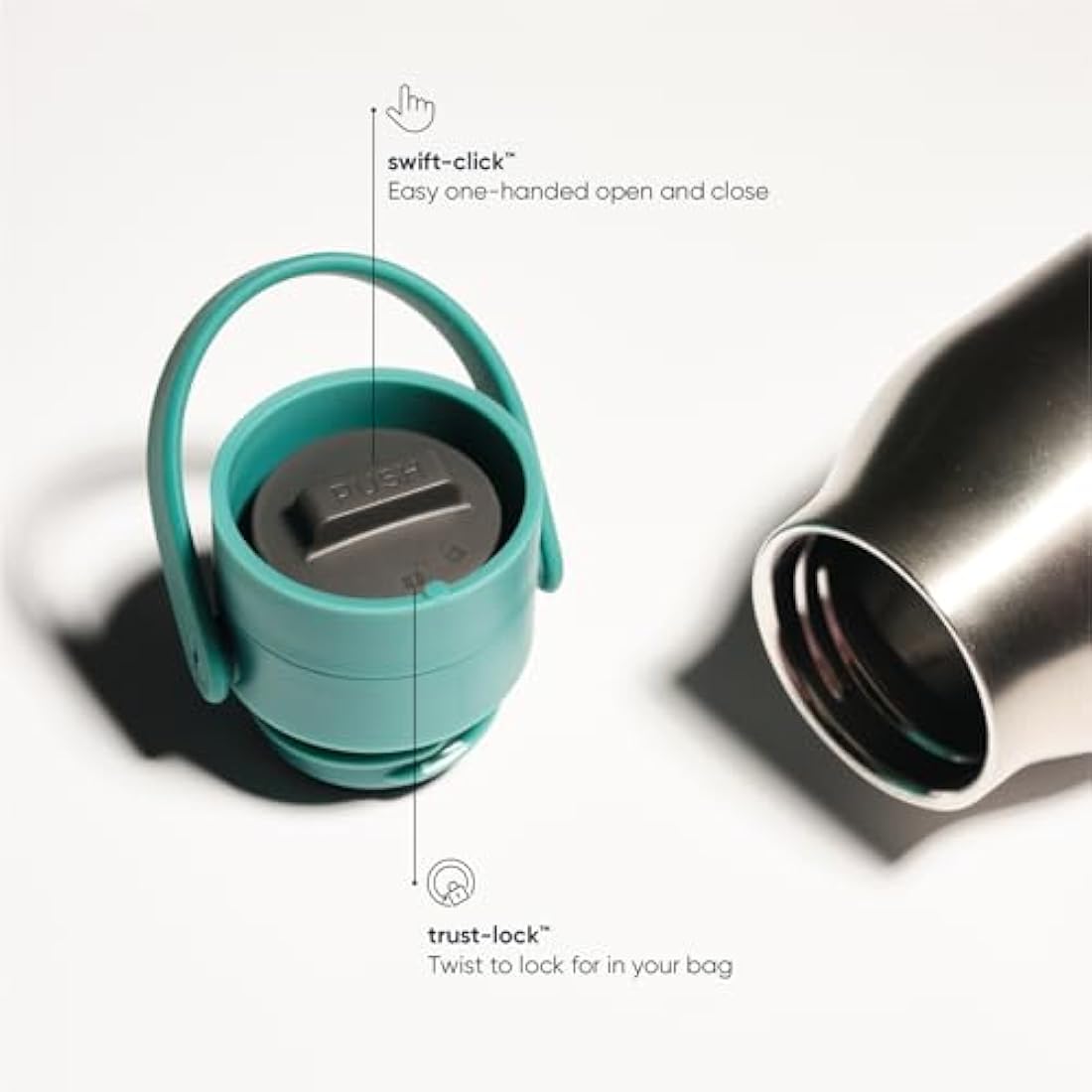 Circular & Co 1L/1000ml Recycled Stainless Steel Reusable Drinks Water Bottle – Insulated, Double Walled, Ecofriendly – Leakproof Lockable Lid – Dishwasher Safe, BPA & Melamine Free (Aquamarine Green)