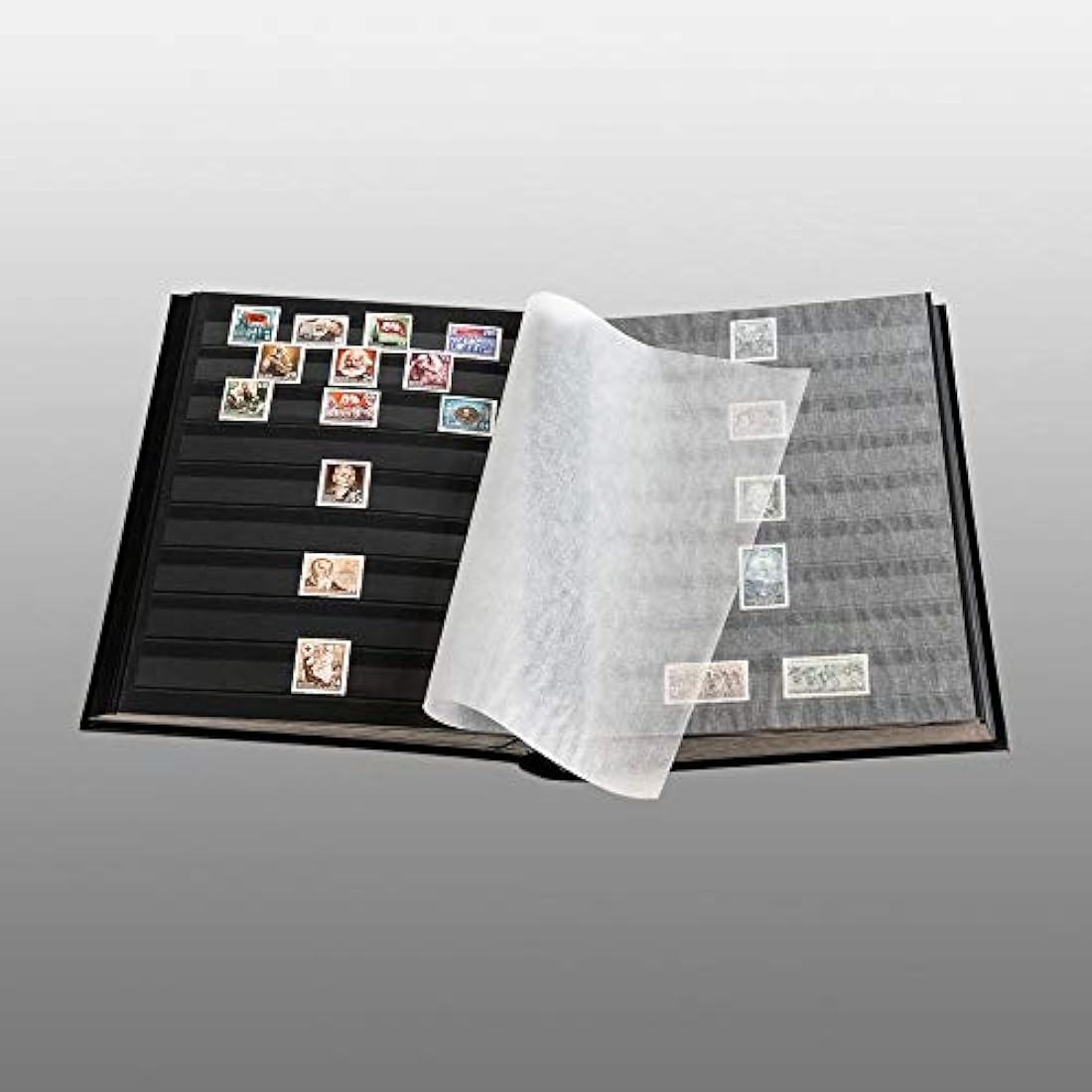 Prophila Lighthouse Stockbook stamp album (new) 60 black pages, bordeaux cover