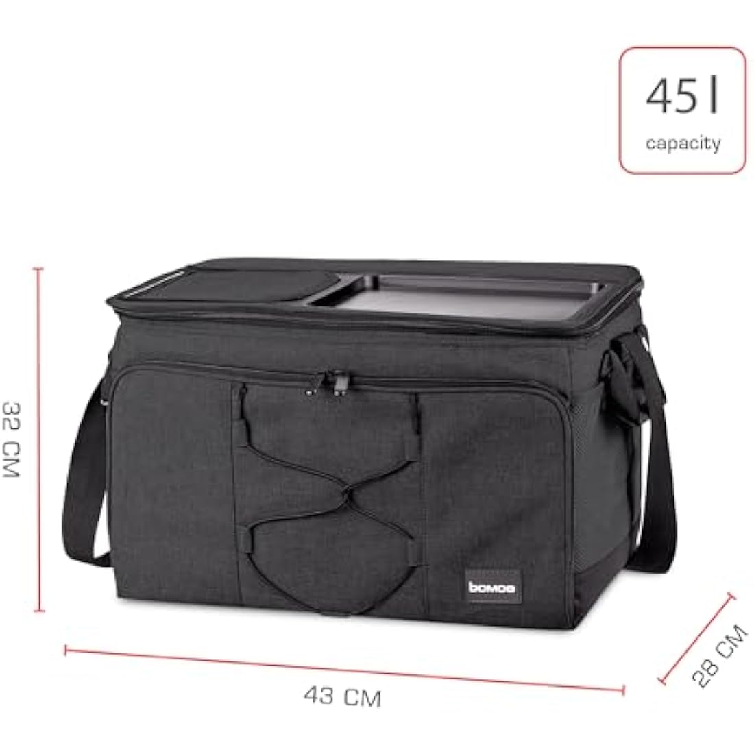 bomoe Insulated Folding Cooler Bag 45L – Outdoor Cool Box with 16h Cooling Function with Shoulder Straps, Waterproof Thermal Picnic Bag with Storage Space – Anthracite IceBreezer KT43